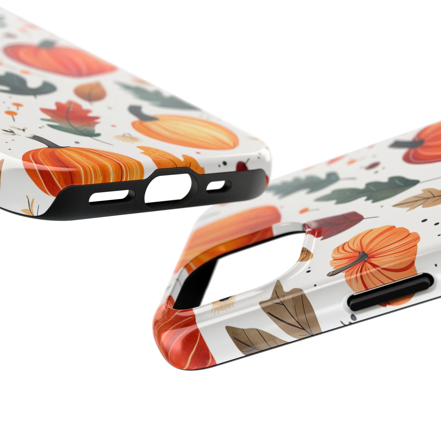 Autumn Harvest iPhone Case - Pumpkin and Fall Leaf Design