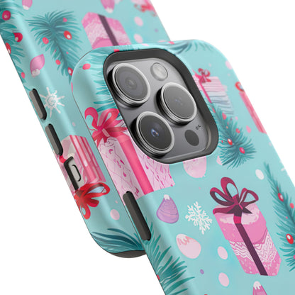 Festive Pink Christmas Gifts and Evergreen MagSafe iPhone Case – Holiday Theme, Protective Cover