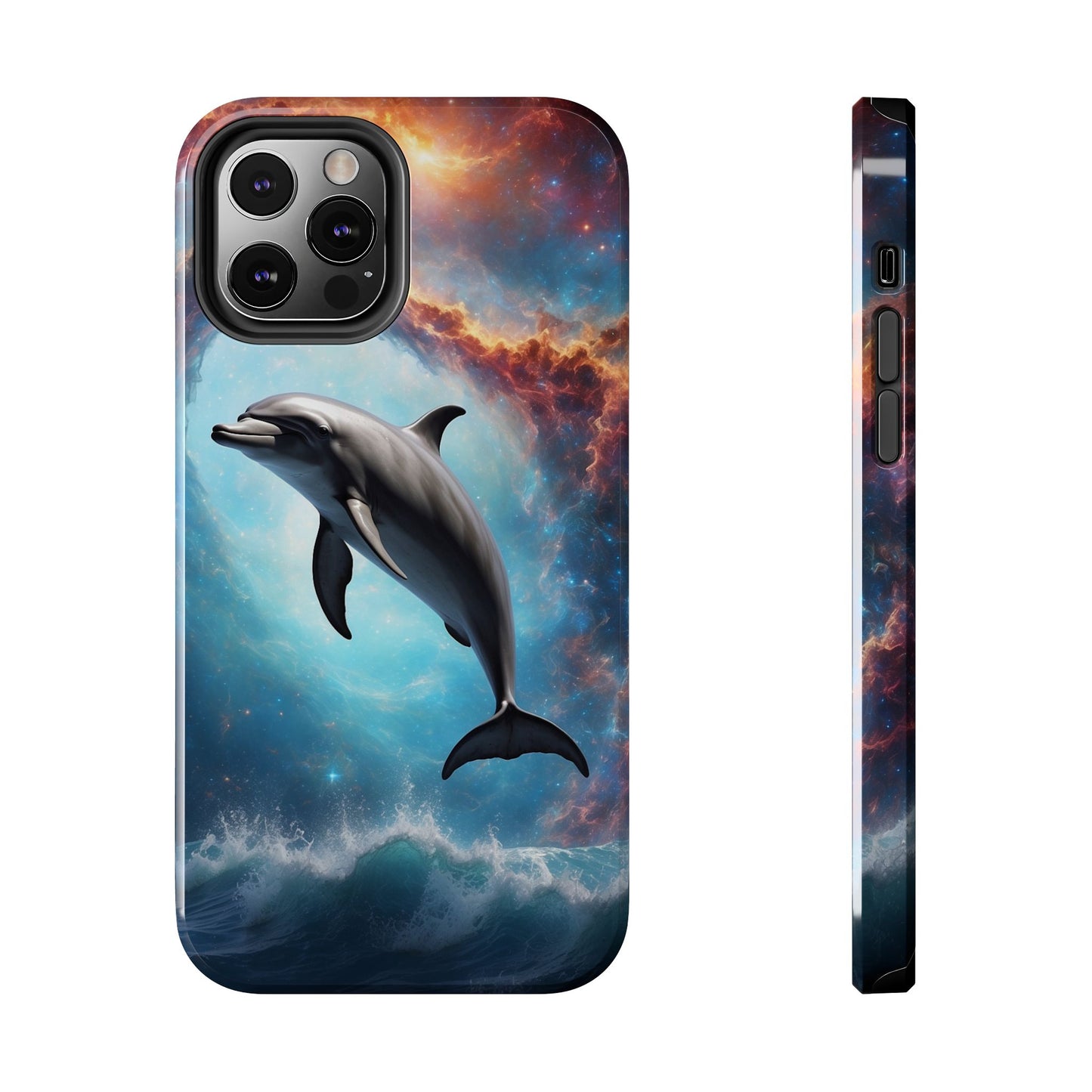 Cosmic Dolphin Space Vibes - iPhone Case