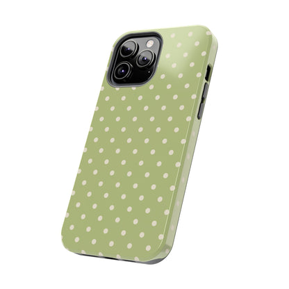 Sage Green Polka Dots – iPhone Case