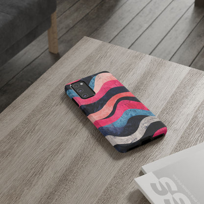 Abstract Wave Pattern Samsung Galaxy Case – Shockproof, Matte Finish, Dual-Layer Protection