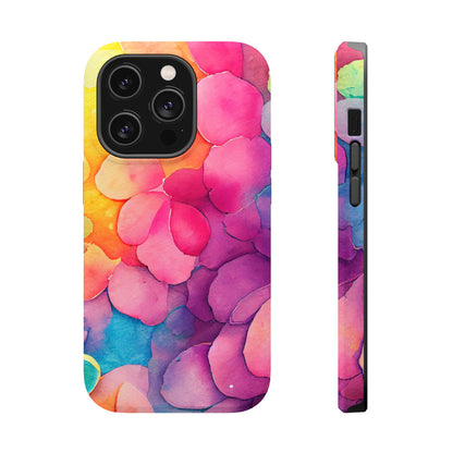 Sunset Petals Watercolor MagSafe iPhone Case – Slim Design, Glossy Finish