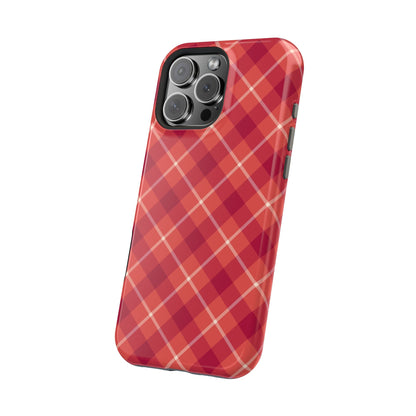 Red Plaid Crisscross – MagSafe iPhone Case