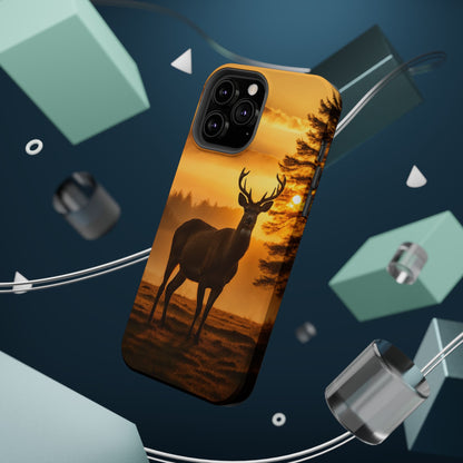 Sunset Majesty: Regal Stag – MagSafe iPhone Case