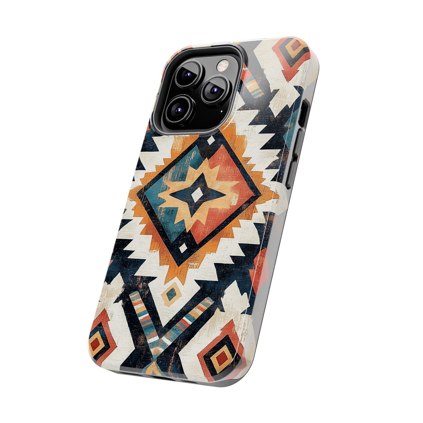 Vintage Southwestern Diamond Tough iPhone Case – Rustic Tribal Design, Dual - Layer Protection - BOGO Cases