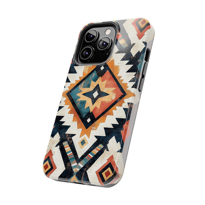 Vintage Southwestern Diamond Tough iPhone Case – Rustic Tribal Design, Dual - Layer Protection - BOGO Cases