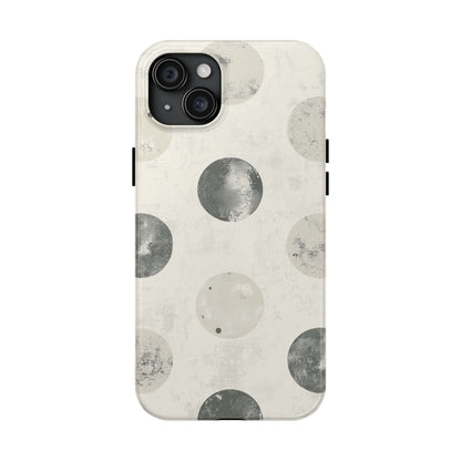 Vintage Polka Dot iPhone Case - Neutral Retro Protective Cover