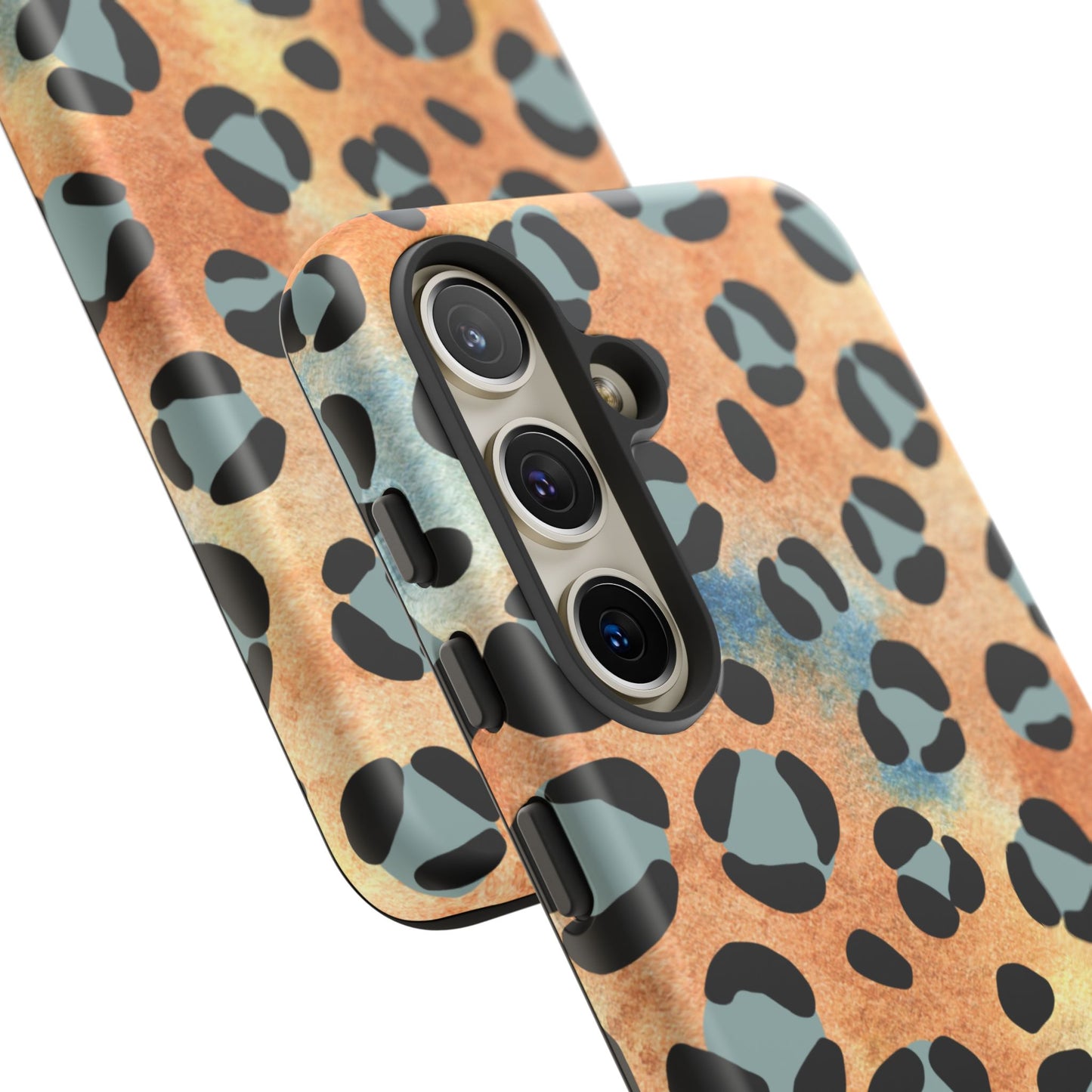 Sunset Watercolor Leopard Print Tough Samsung Galaxy Case – Artistic Animal Pattern with Dual-Layer Protection