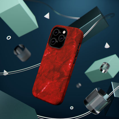 Bold Red Marble MagSafe iPhone Case – Luxe Design Meets Magnetic Precision