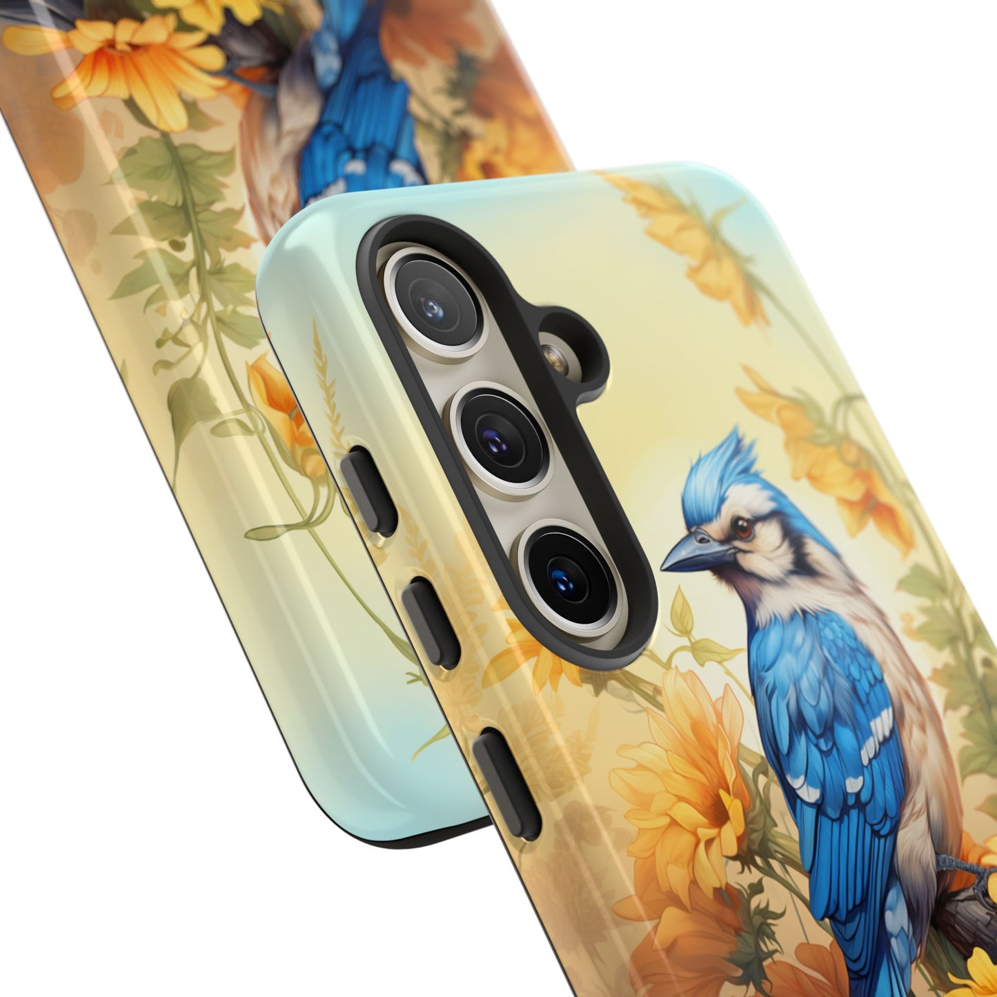 Blue Jay & Sunflowers Phone Case - Perfect Gift for Bird Lovers!