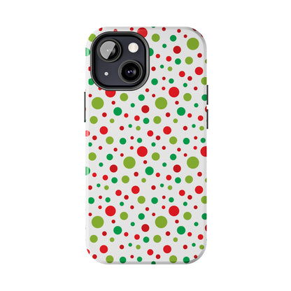 Red & Green Christmas Polka Dots – iPhone Case