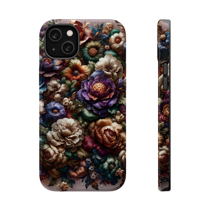 Floral Elegance MagSafe Compatible iPhone Case – Protective Dual-Layer Design with Vibrant Full-Wrap Print