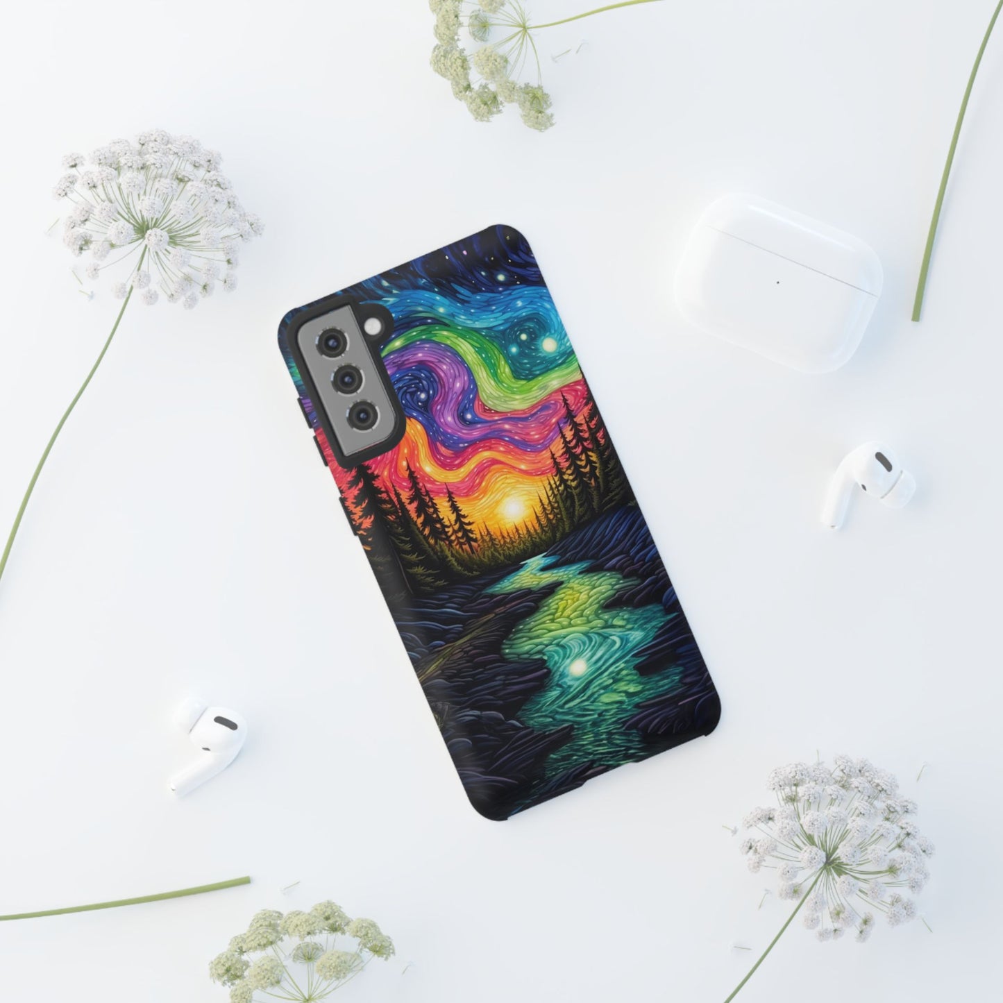 Celestial Nightscape Samsung Galaxy Case – Vibrant River and Starry Sky Design