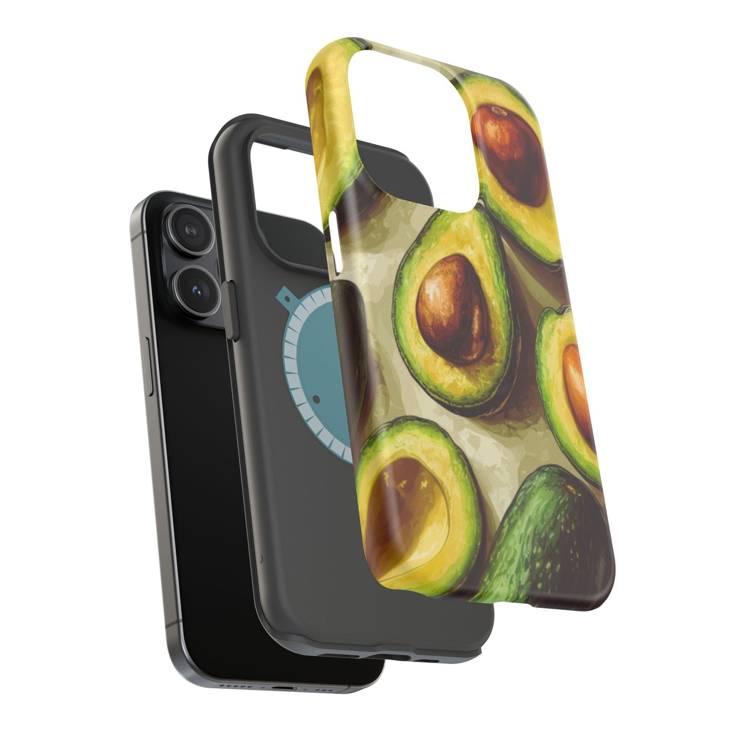 Realistic Avocado MagSafe iPhone Case – Detailed Green Fruit Design, Shockproof Protection