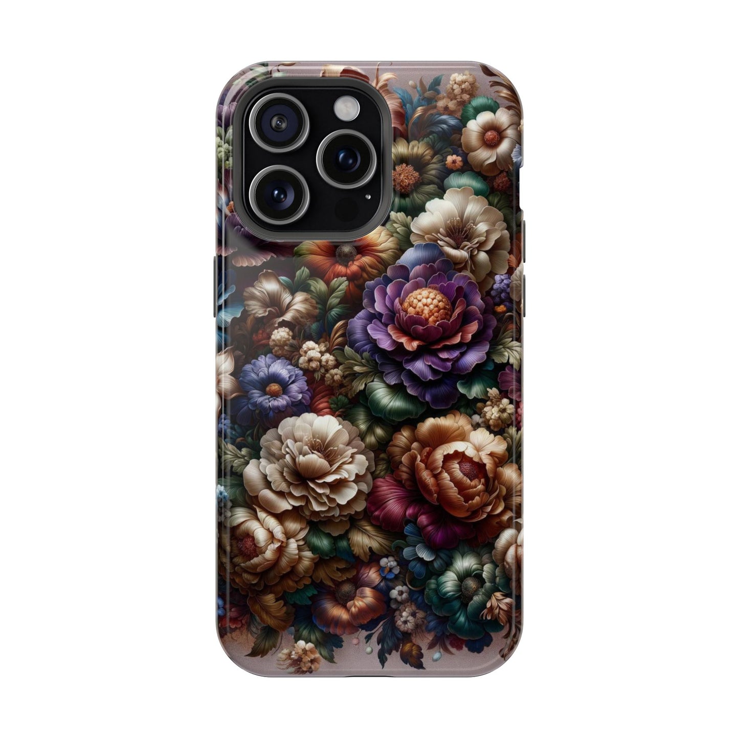 Floral Elegance MagSafe Compatible iPhone Case – Protective Dual-Layer Design with Vibrant Full-Wrap Print