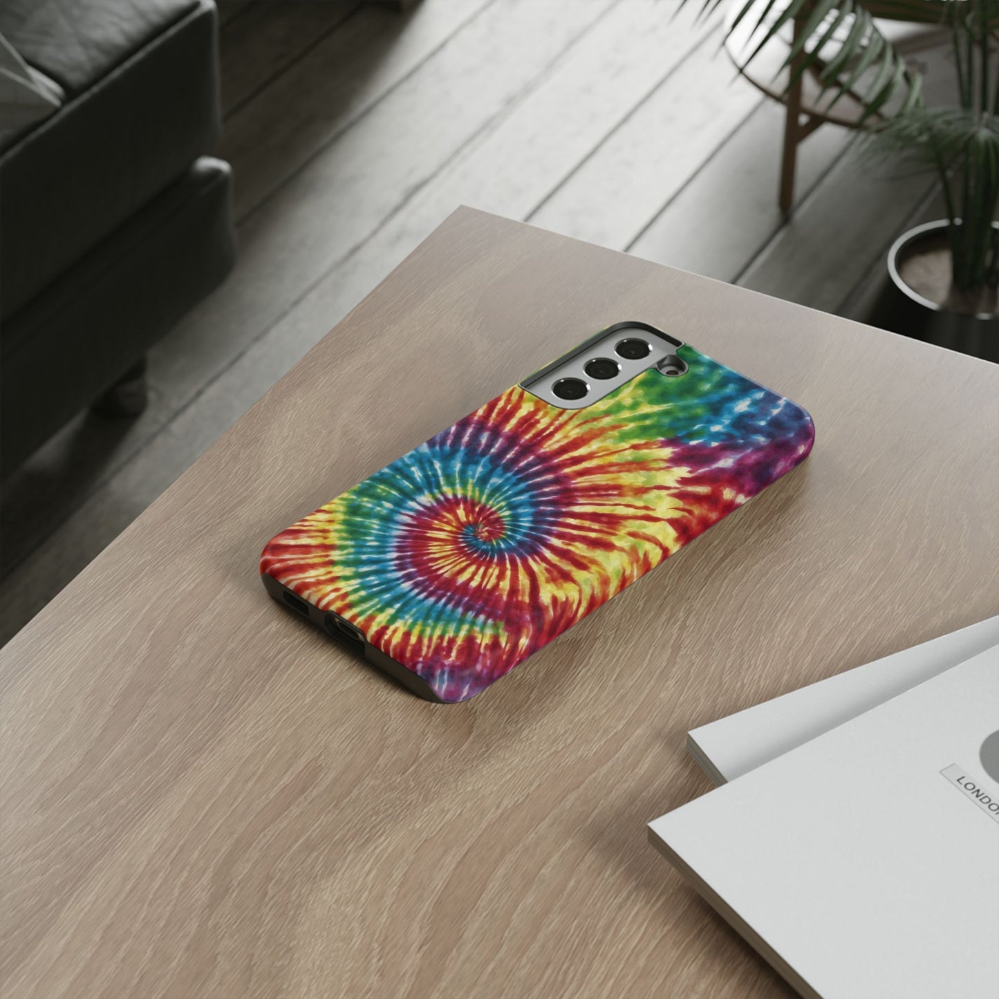 Colorful Retro Tie-Dye Samsung Galaxy Case – Spiral Rainbow Design