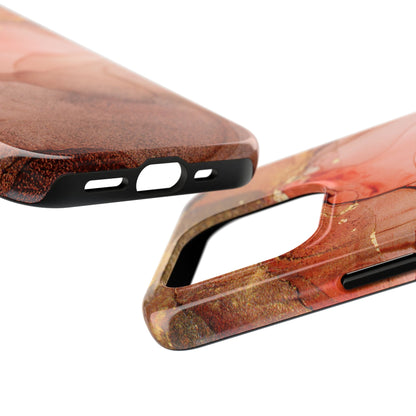 Ruby Red Marble Samsung Galaxy Case - Elegant Red Marble with Gold Accents