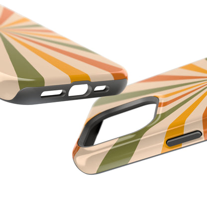 Retro Sunburst MagSafe iPhone Case – Bold Geometric Design, Durable Shockproof Protection