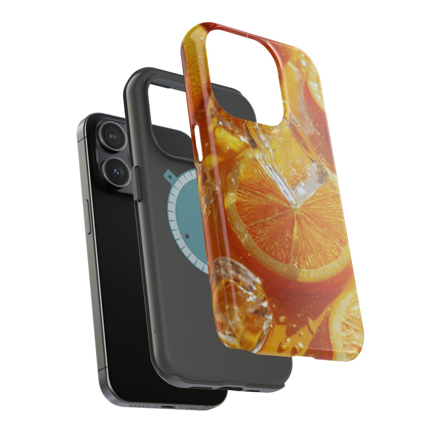 Citrus Orange Splash MagSafe iPhone Case – Dual-Layer Tough Protection, Vibrant Summer Design