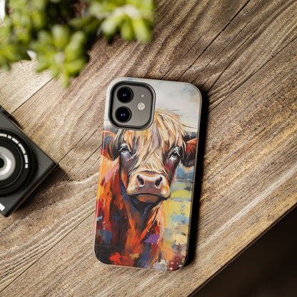 Cute Western Phone Case | Highland Cow | Robust Rocky Mountain-Inspired | Expressionism | Fresco