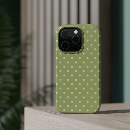 Sage Green Polka Dots – MagSafe iPhone Case