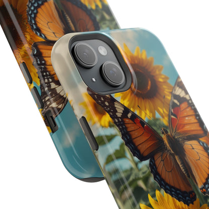 Vibrant Butterfly & Sunflower – MagSafe iPhone Case