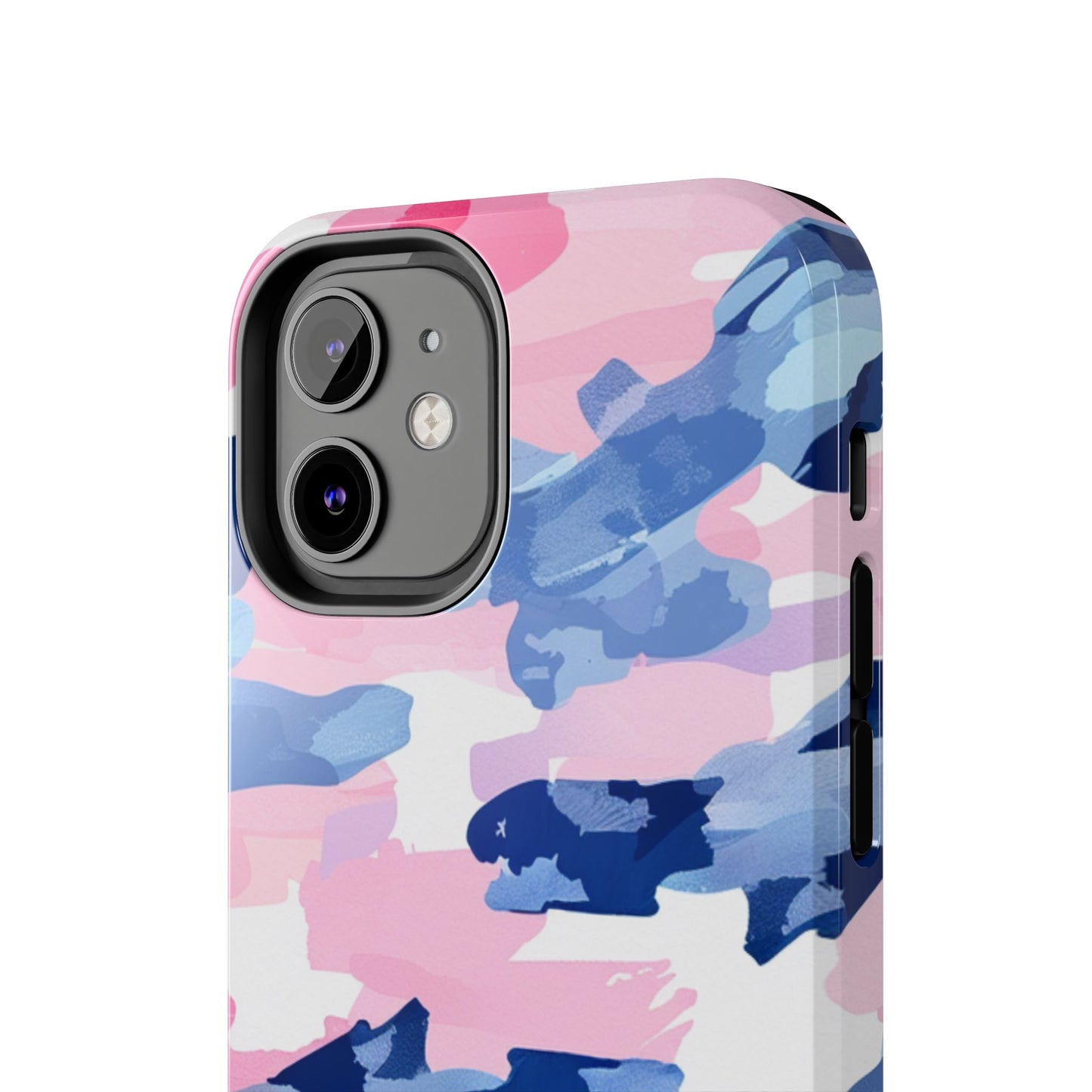 iPhone Case: Dynamic Pink & Navy Brushstroke Art