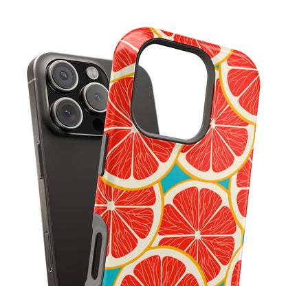 Ruby Grapefruit Pop Tough MagSafe iPhone Case – Vibrant Citrus Design, Shock-Resistant Protection