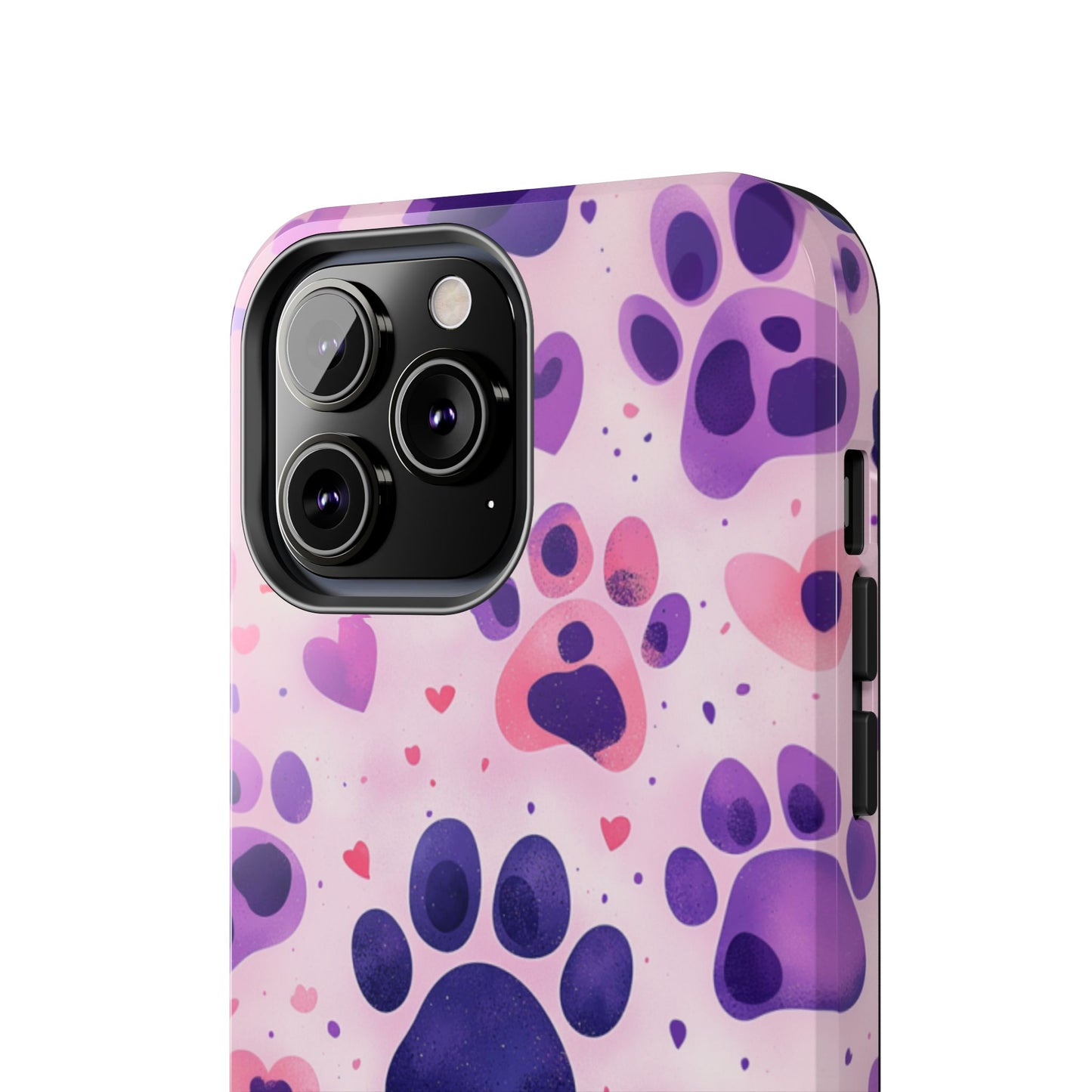 Purple Paw Print iPhone Case - Playful Pet Lover’s Protective Cover