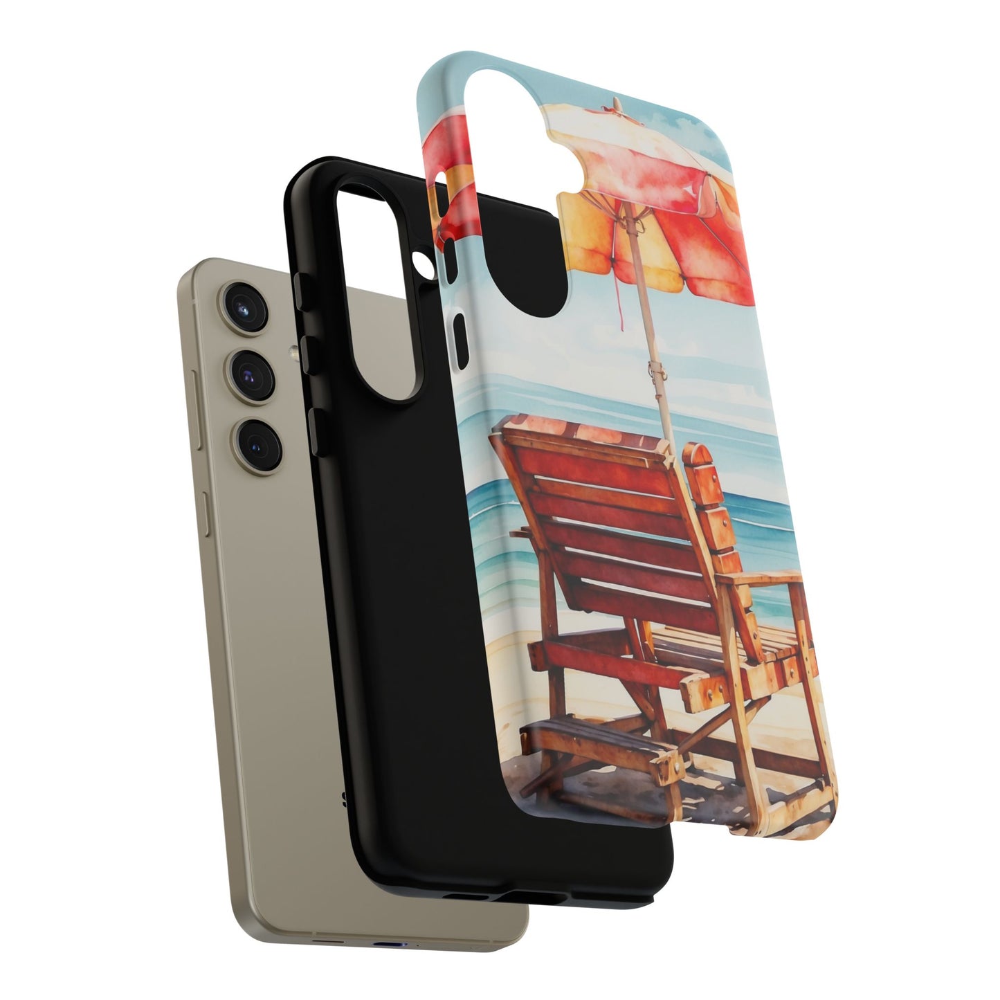 Beachfront Sunset Lounge Samsung Galaxy Case – Vibrant Watercolor Design