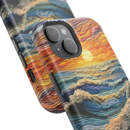 Ocean Sunset Tapestry Waves – MagSafe iPhone Series Case