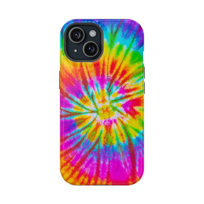 Rainbow Spiral Tie-Dye MagSafe Case – Vibrant Colors & Functionality