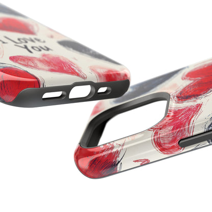 Brushstroke Hearts of Love "I Love You" - MagSafe Compatible Case