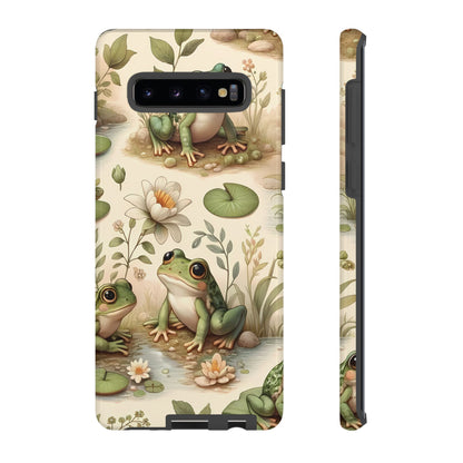 Cute Frogs Phone Case - Pond Pals Frolic - Charming Frog Lily Pad Phone Case for iPhone, Google & Samsung! Great Gift For Any Frog Lover!