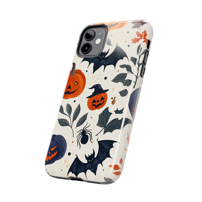 Spooky Halloween iPhone Case – Pumpkins, Bats, and Spider Design