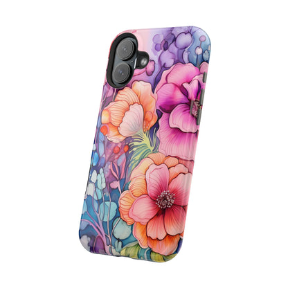 Bright Watercolor Floral Splash MagSafe iPhone Series Case – Bold Artistic Design