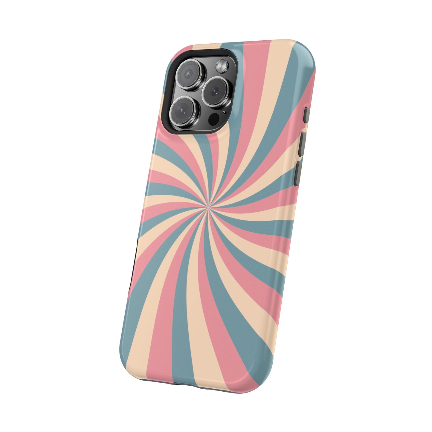 Vintage Pastel Swirl MagSafe iPhone Case – Dual-Layer Protection with 70s-Inspired Design