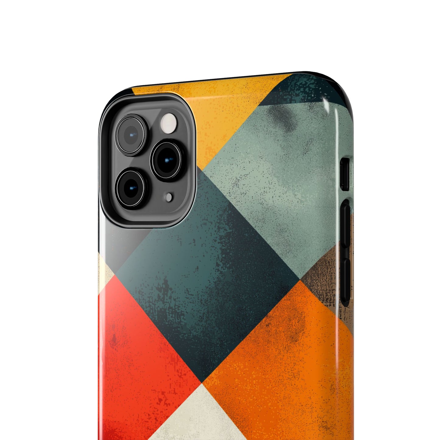 Geometric Retro iPhone  Case - Colorful Checkered Protective Cover