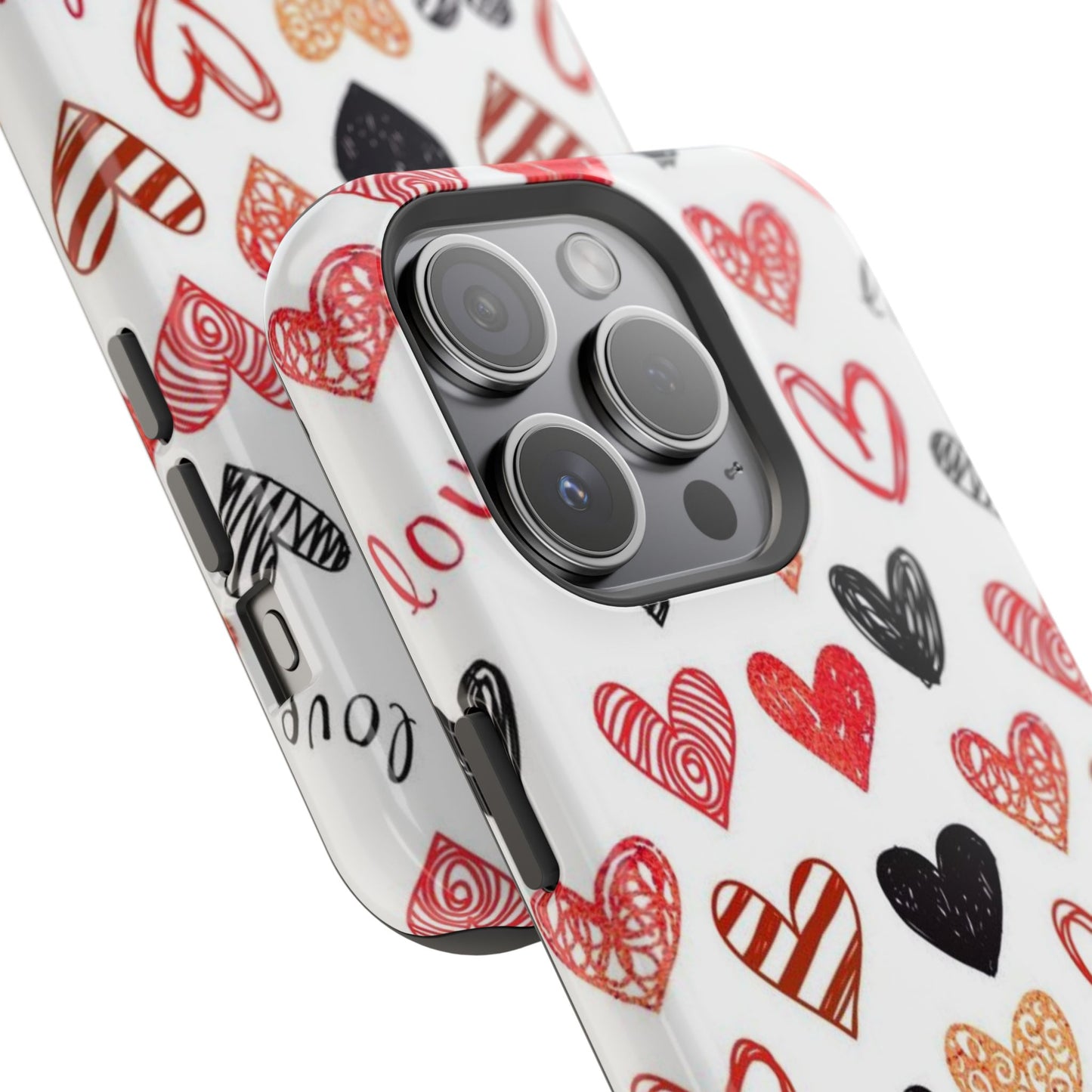 MagSafe Case: Hand-Drawn Hearts & Love