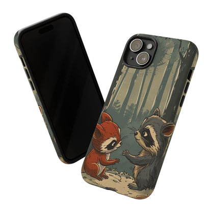 Whimsical Woodland Raccoons Phone Case