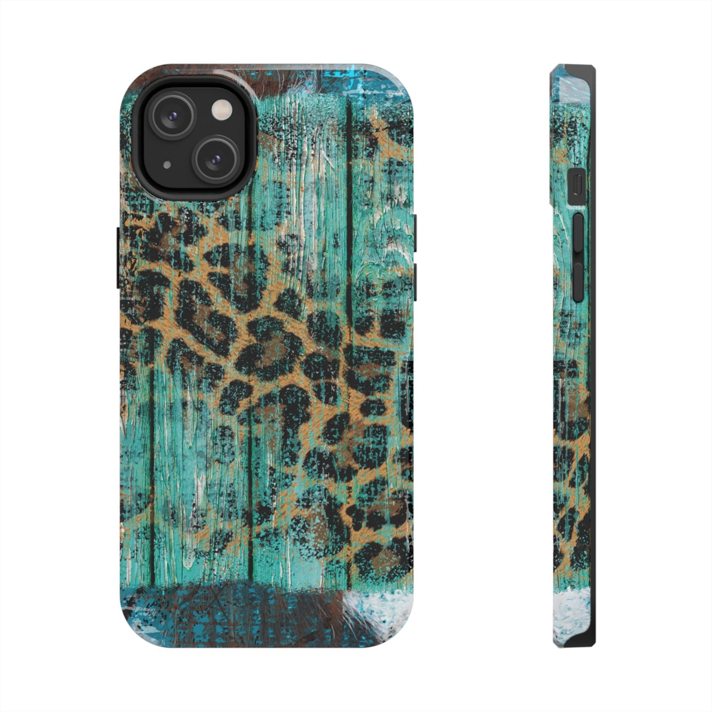 Turquoise Rustic Leopard Wood - iPhone Series Case