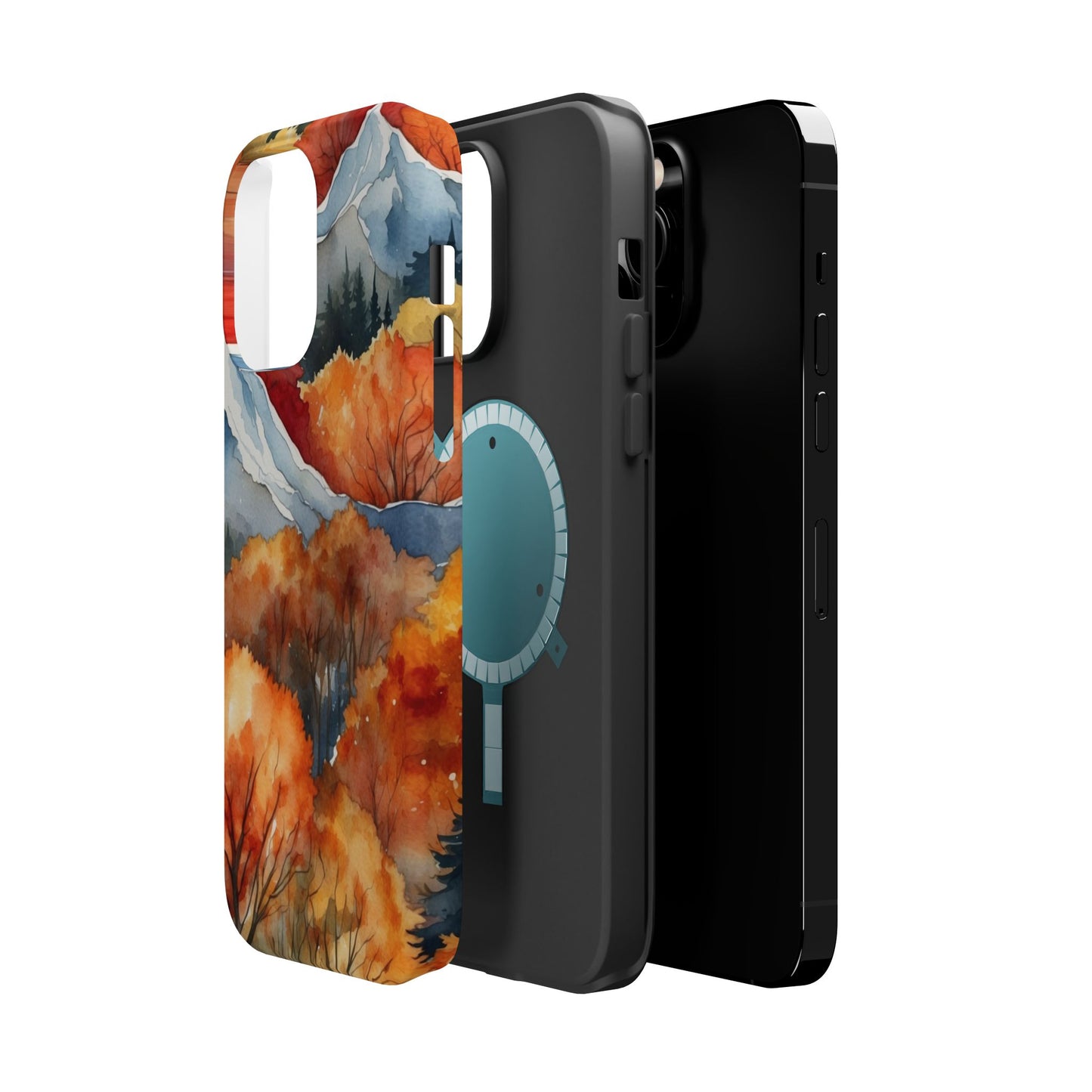 Autumn Mountain Forest Watercolor - MagSafe iPhone Case