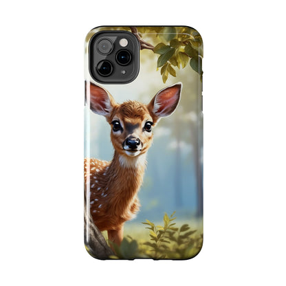 Whimsical Fawn in a Sunlit Forest iPhone Case