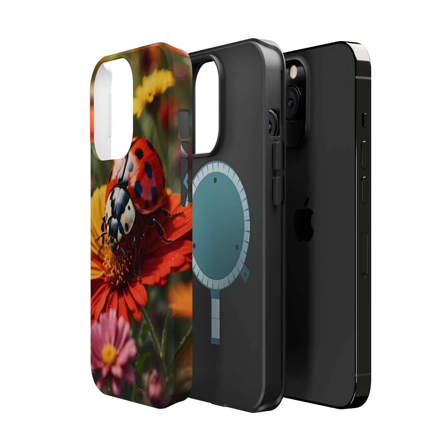 Ladybug on Orange Daisy - MagSafe iPhone Case