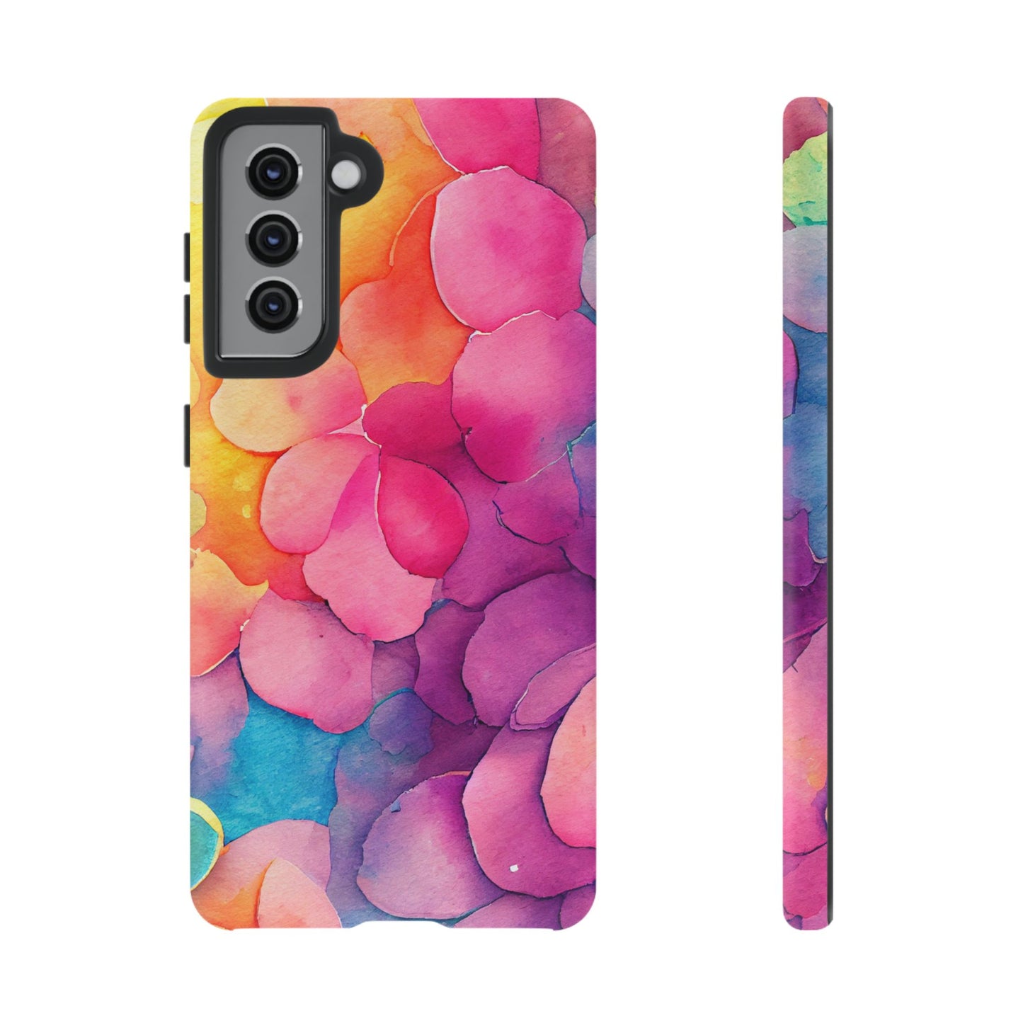 Sunset Petals Watercolor Samsung Galaxy Case – Slim Design, Glossy Finish