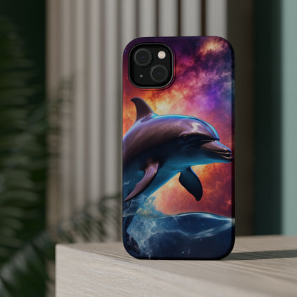 Cosmic Dolphin Galaxy Art - MagSafe-Compatible Case