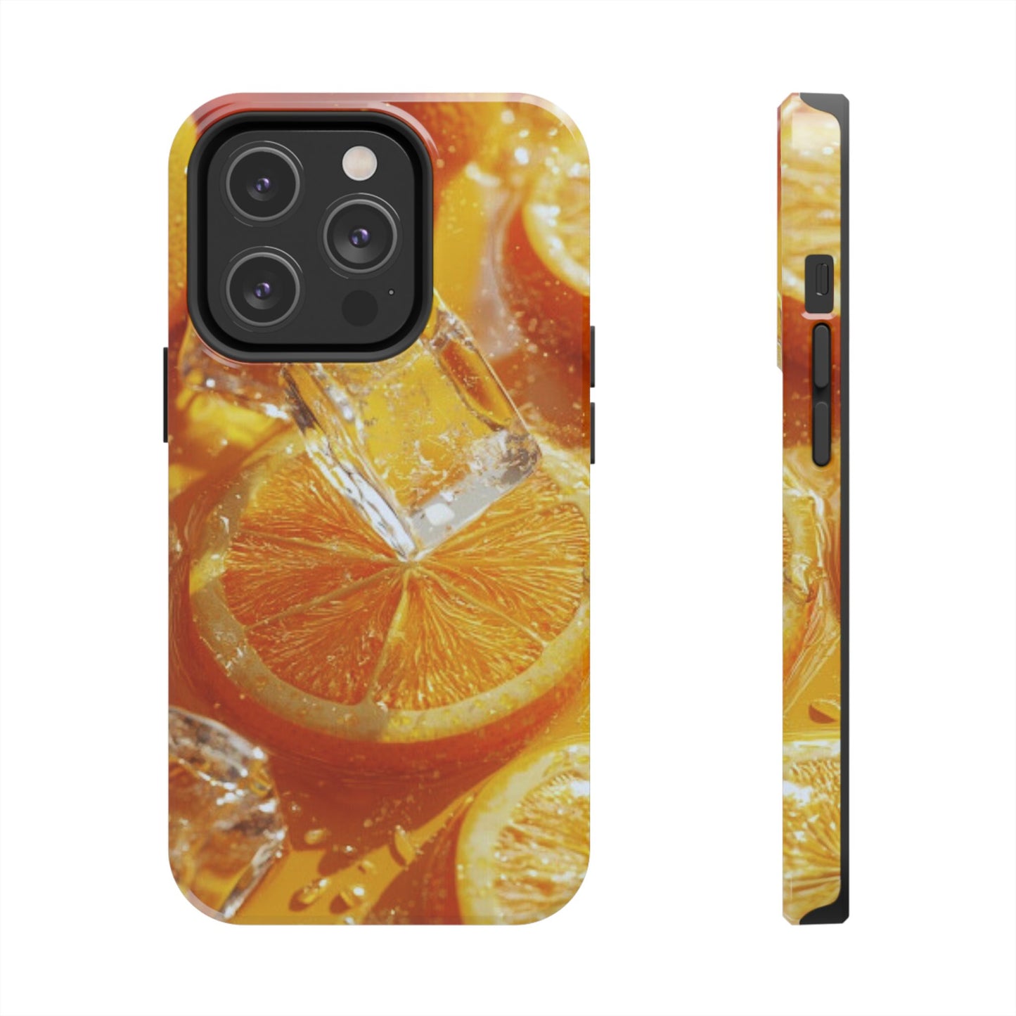 Citrus Orange Splash iPhone Case – Dual-Layer Tough Protection, Vibrant Summer Design