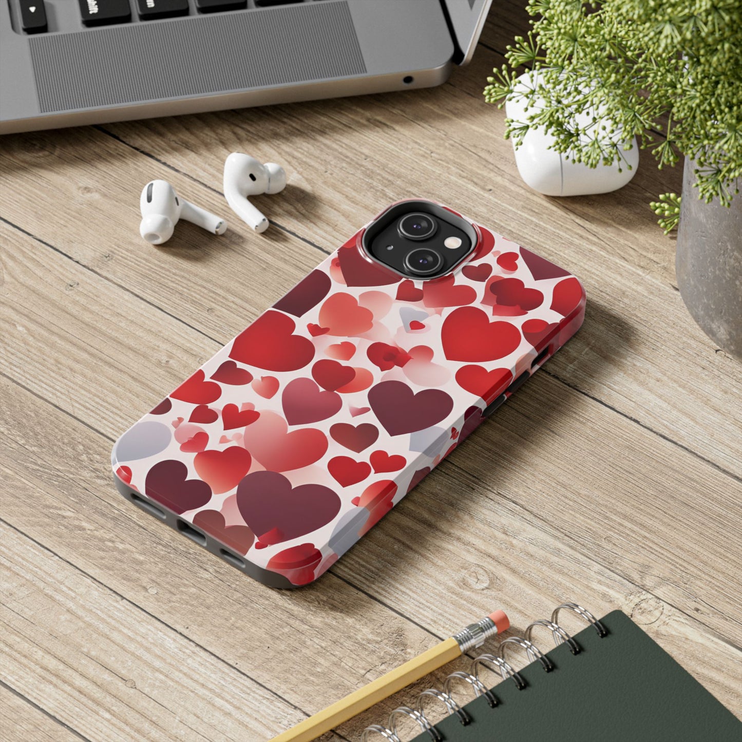 iPhone Case: Romantic Red Heart Gradient Case