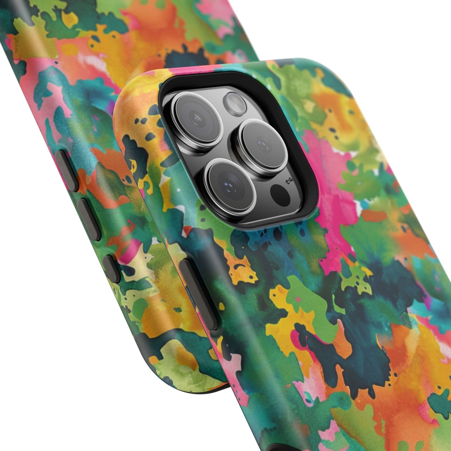 Vibrant Watercolor Splash MagSafe Case – Colorful Abstract Design with MagSafe Compatibility