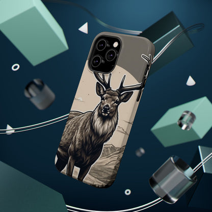 Monochrome Majesty – Regal Stag MagSafe iPhone Cases